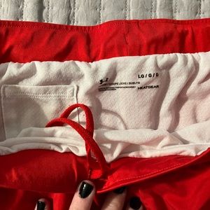 Red under armor shorts size large, very comfortable